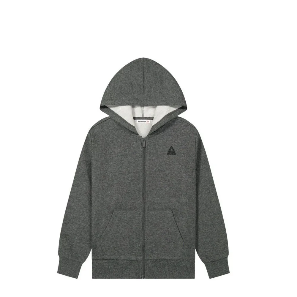 Reebok Charcoal Zip-Up Hoodie with Hood